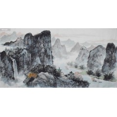 国画周邵勇山水四尺整张横q