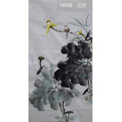 黄老师1花鸟三尺整张竖荷花