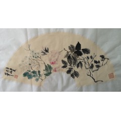 国画  花鸟  仿任伯年蔷薇图