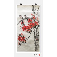 国画 陈安妮 《木棉花开》67cm×35cm