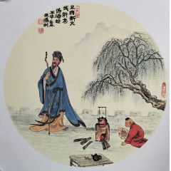 卢胜利小品画《诗酒趁年华卡纸38㎝