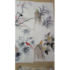 徐红根四尺三开梅兰竹菊