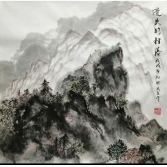 《遗失的村落》彭民主（省美协会员）纯手绘，宣纸画芯68x68厘米，年代2018。