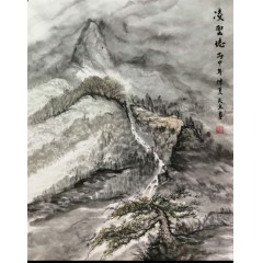 《凌云誌》彭民主（省美协会员）写意山水画，纯手绘，画芯80x108厘米。
