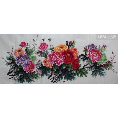 国画苏老师2花鸟小八尺横牡丹