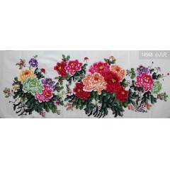 国画苏老师2花鸟小八尺横牡丹