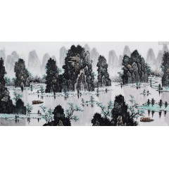 国画刘老师4山水四尺整张横h