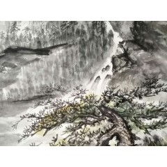 《凌云誌》彭民主（省美协会员）写意山水画，纯手绘，画芯80x108厘米。