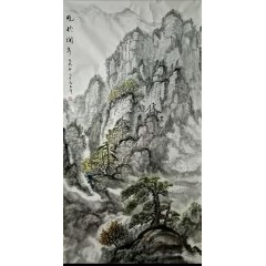 《晚秋润泉》彭民主（省美协会员）画芯180X97厘米