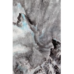 《雪峰》彭民主（省美协会员）画芯80x100厘米