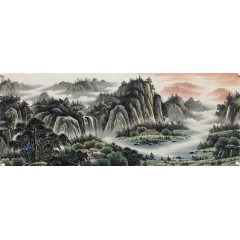 小六尺精品山水夏景横幅